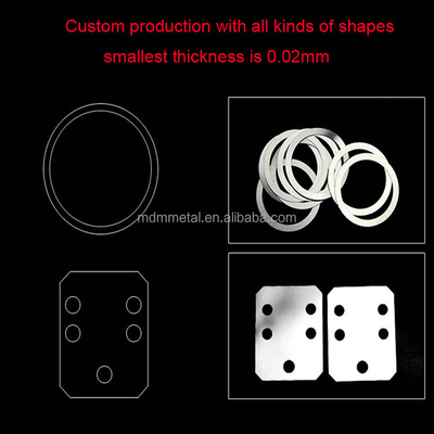 Metal Flat Stainless Steel Sealing Washers Shims 316L 304L 0.05mm